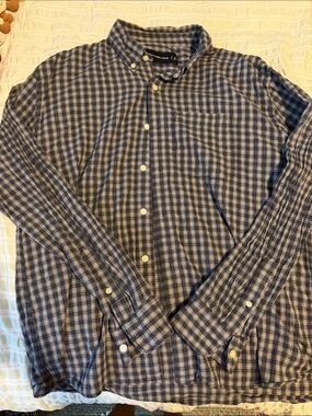Abercrombie & Fitch Blue and White Plaid Button-Down Shirt